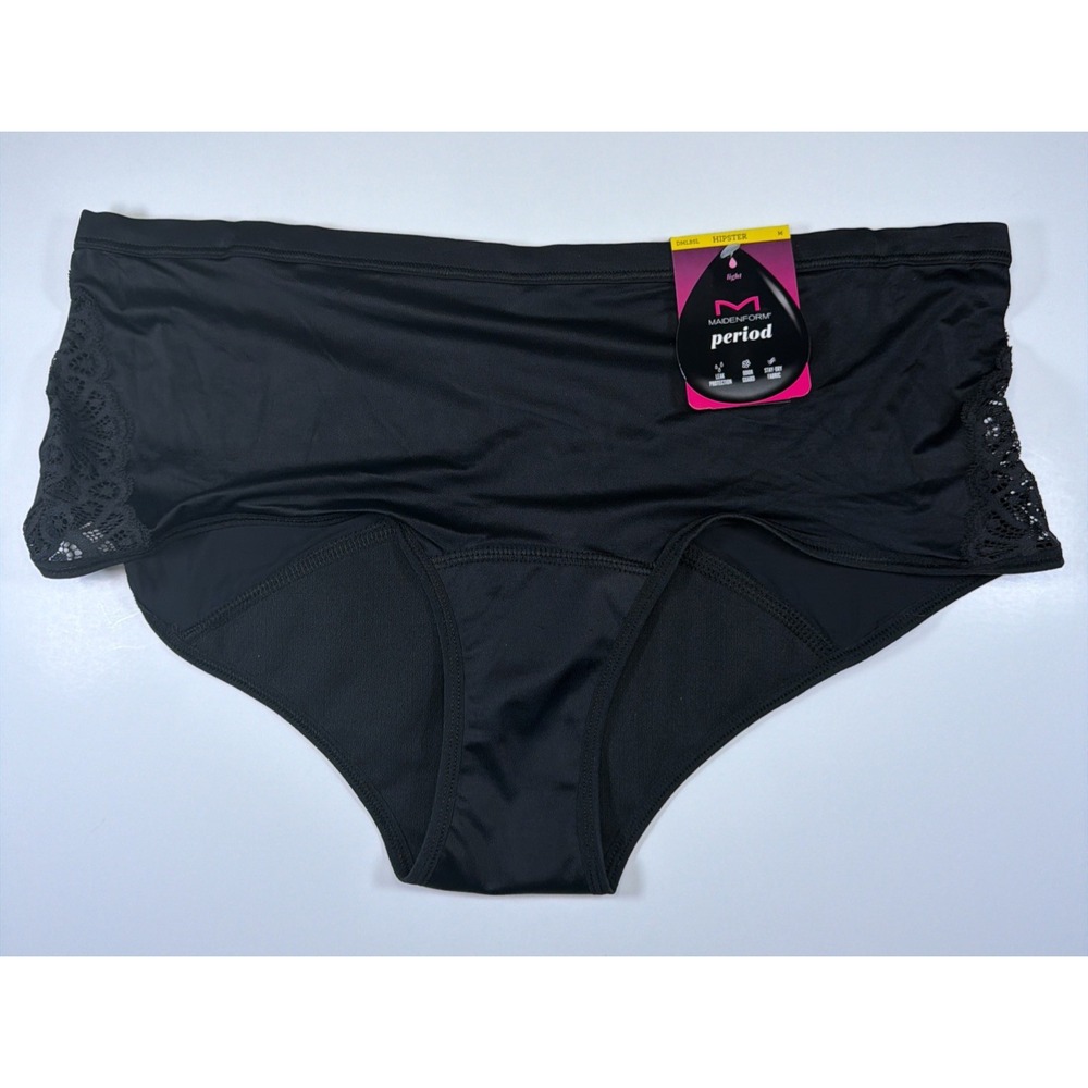 Maidenform Light Period Hipster Panty Black Women's Medium DMLBSL NEW